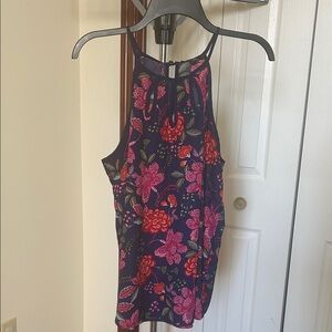 Papermoon Floral Tank Top - Navy and Red